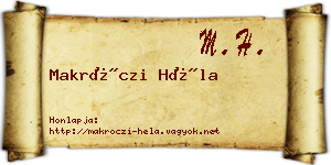 Makróczi Héla névjegykártya